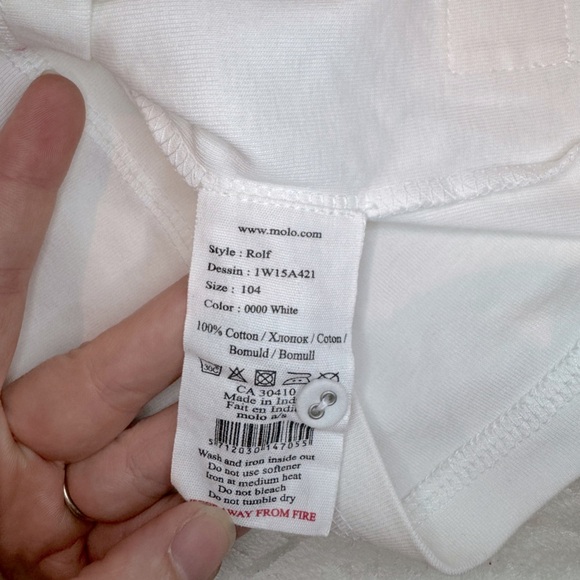 Molo Rolf long sleeved Henley with two button placket cotton Scandinavian - Picture 3 of 6